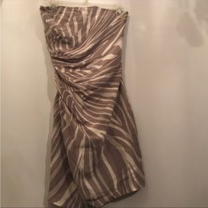 Strapless zebra print Gucci dress